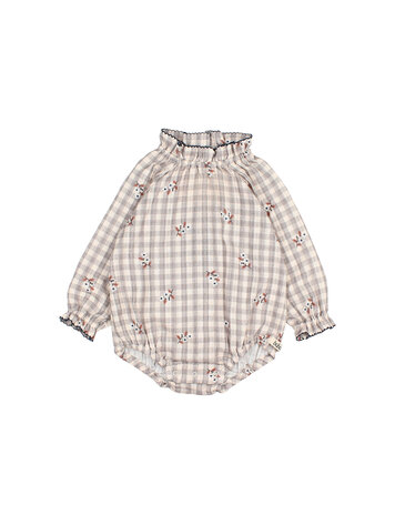 Buho Vichy Romper - Grey
