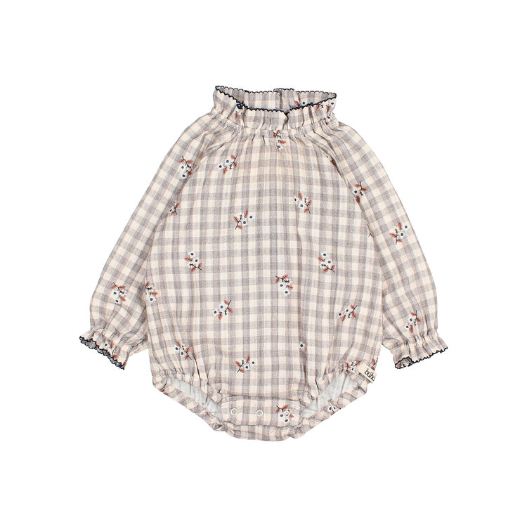 Buho Vichy Romper - Grey