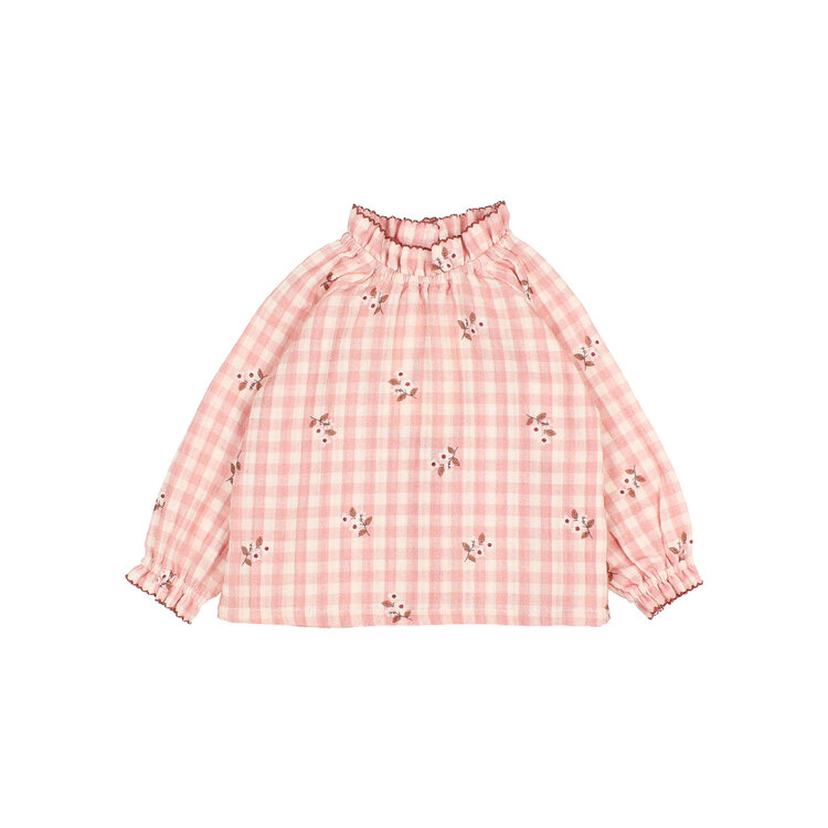Buho Vichy Blouse - Peony