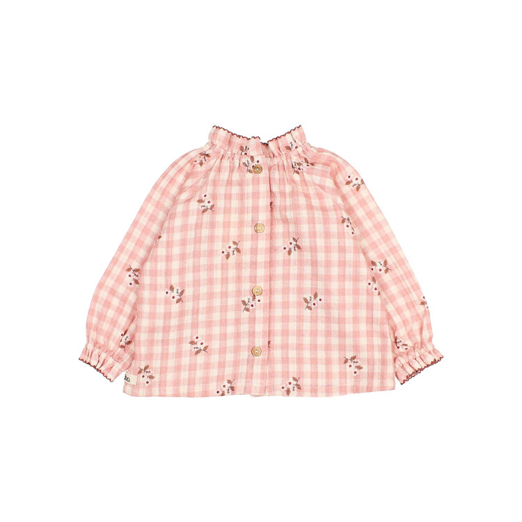 Buho Vichy Blouse - Peony