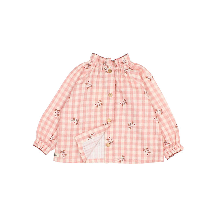 Buho Vichy Blouse - Peony