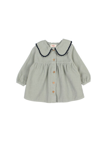 Buho Soft Velour Dress - Eucalyptus