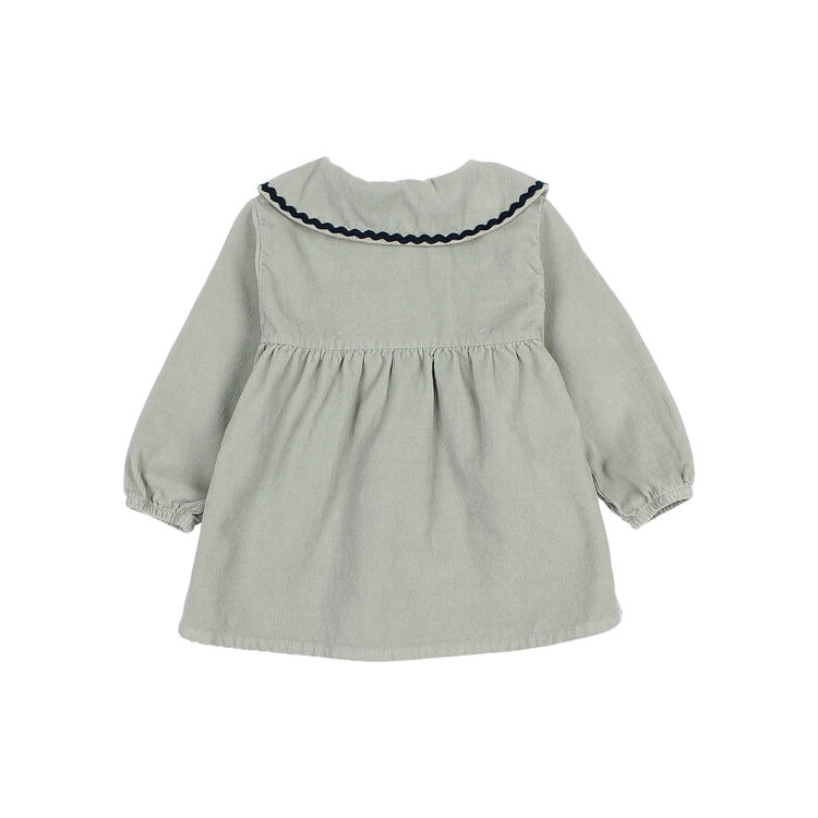Buho Soft Velour Dress - Eucalyptus