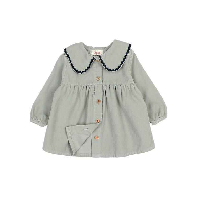 Buho Soft Velour Dress - Eucalyptus