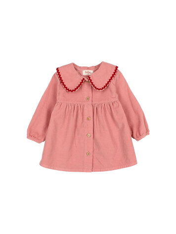 Buho Soft Velour Dress - Peony