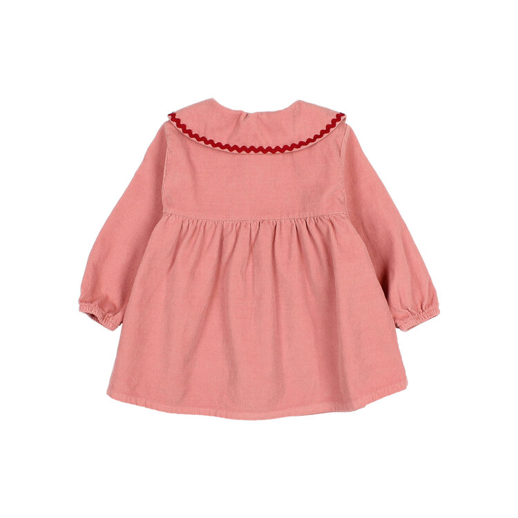 Buho Soft Velour Dress - Peony