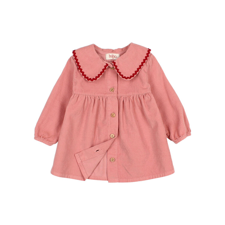 Buho Soft Velour Dress - Peony