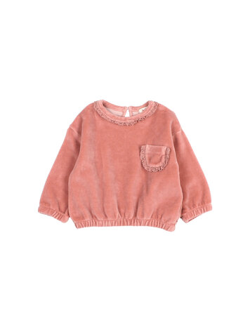 Buho Velvet Sweatshirt - Peony