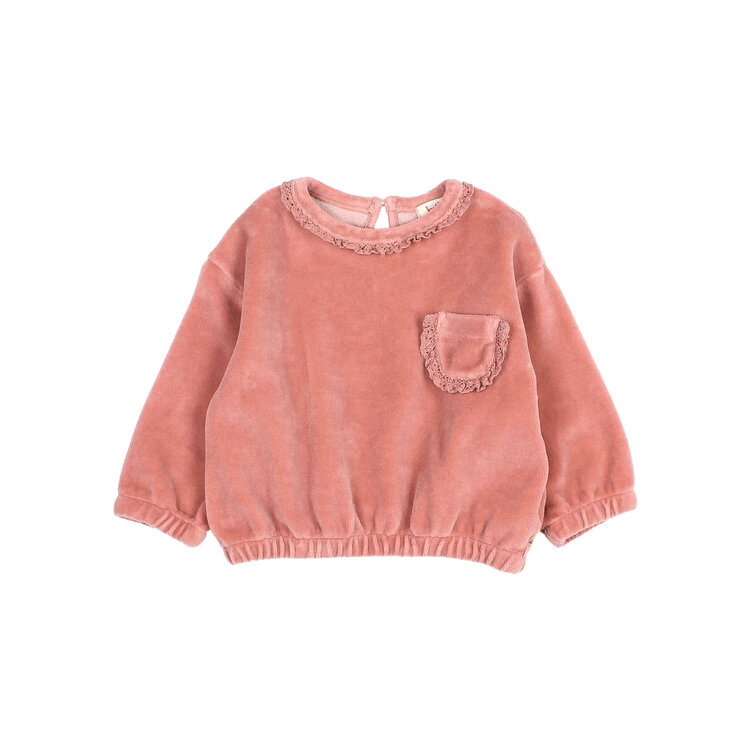 Buho Velvet Sweatshirt - Peony