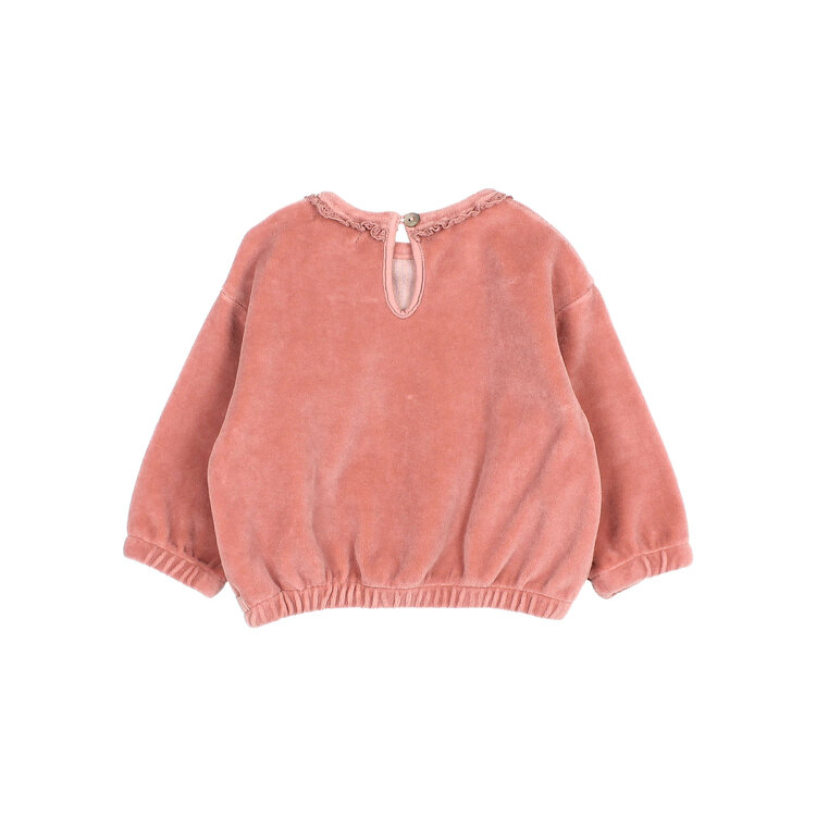 Buho Velvet Sweatshirt - Peony