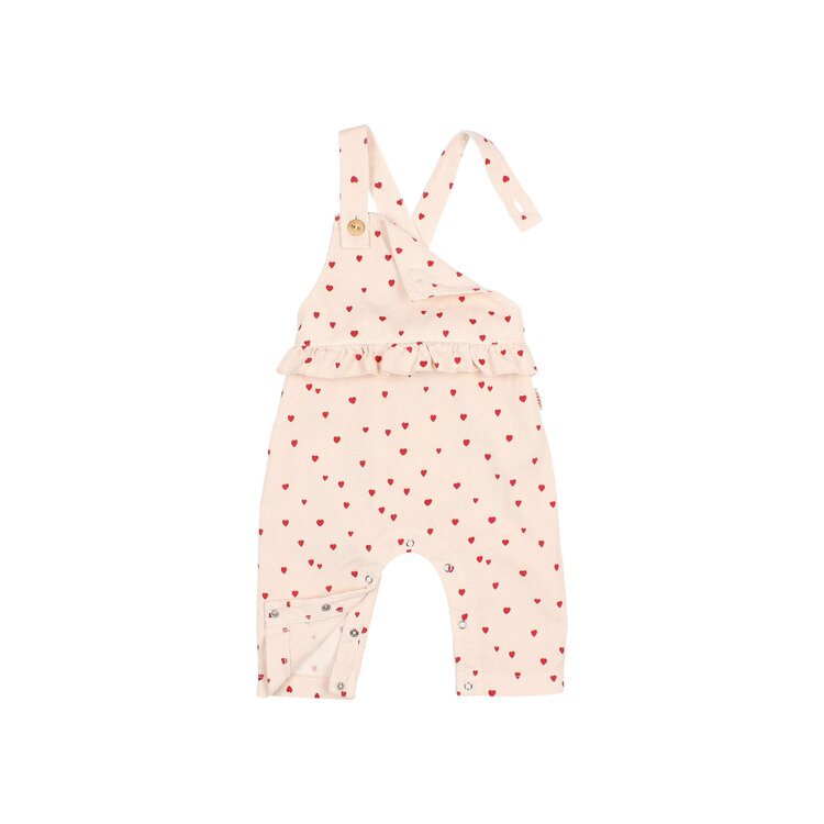 Buho Mini Cuore Dungaree - Cream Pink