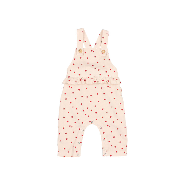 Buho Mini Cuore Dungaree - Cream Pink