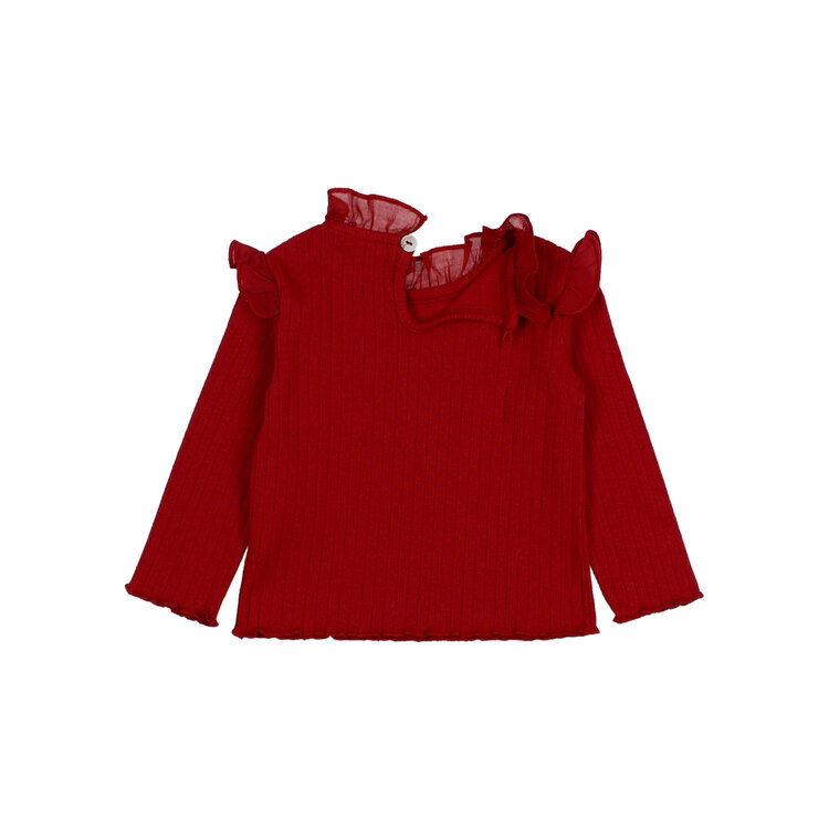 Buho Ruffle T-shirt - Cherry