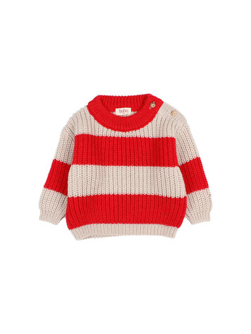 Buho Stripes Jumper - Poppy Red