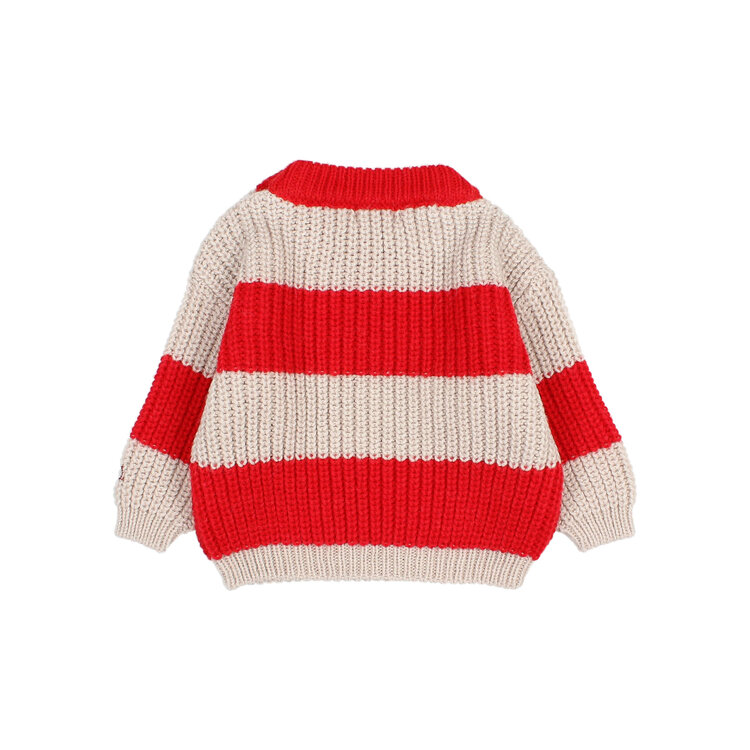 Buho Stripes Jumper - Poppy Red