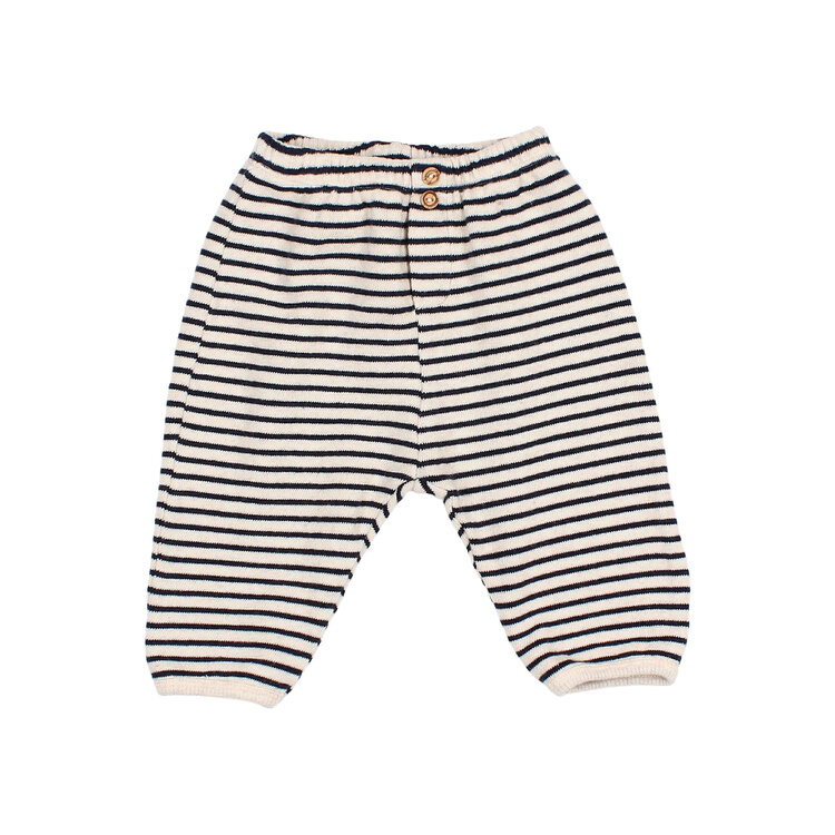 Buho Soft Striped Pants - Navy