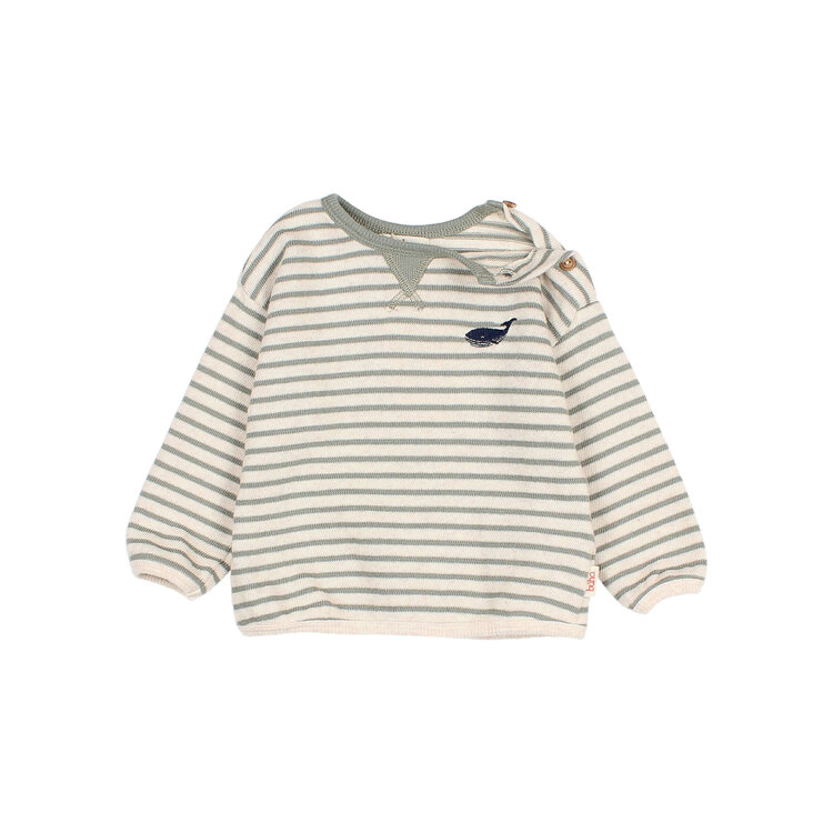 Buho Soft Stripes Sweatshirt - Eucaplyptus