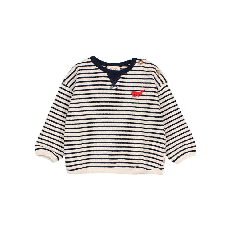 Buho Soft Stripes Sweatshirt - Navy