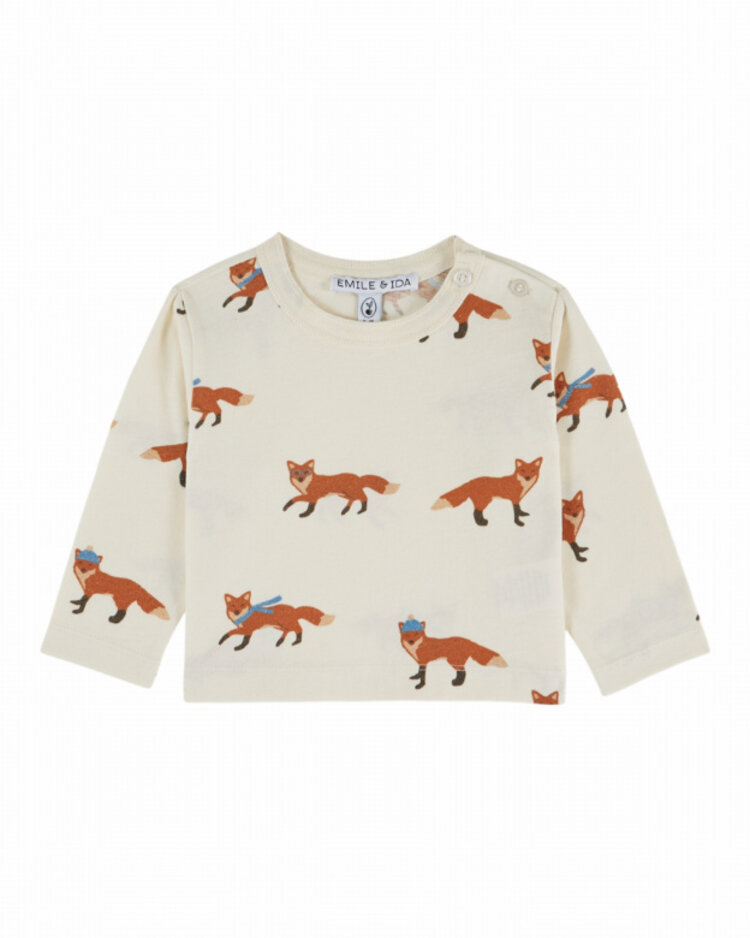 Emile et ida T-shirt Imprime All Over - Renard Ecru