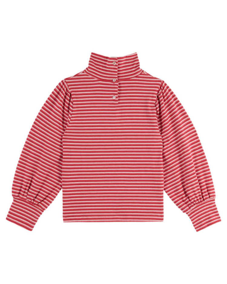 Emile et ida TS Col Roule - Rayure Rouge/Rose