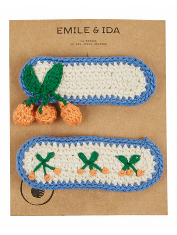Emile et ida Lot de 2 Barrettes Crochet - Bleu