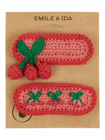 Emile et ida Lot de 2 Barrettes Crochet - Rose