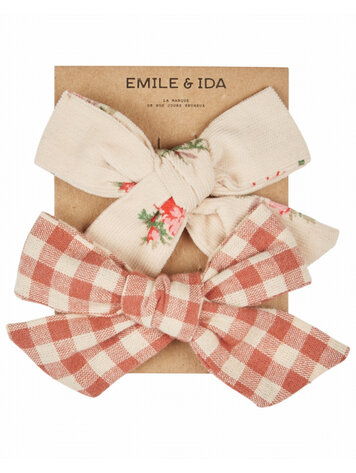 Emile et ida Barette Noeud - Fleurs Vichy Acajou