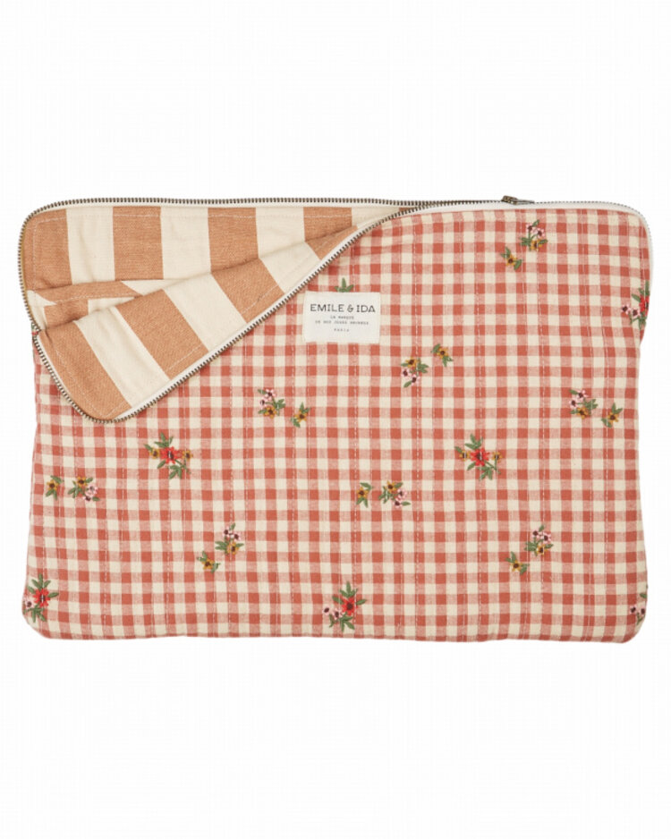 Emile et ida Pochette PC - Vichy Broderie