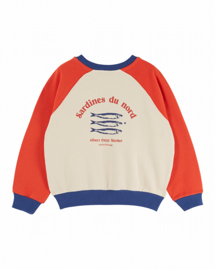 Emile et ida Sweat Colorblock Imprime - Tricolore