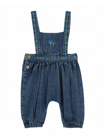 Emile et ida Salopette Brode Bebe - Denim