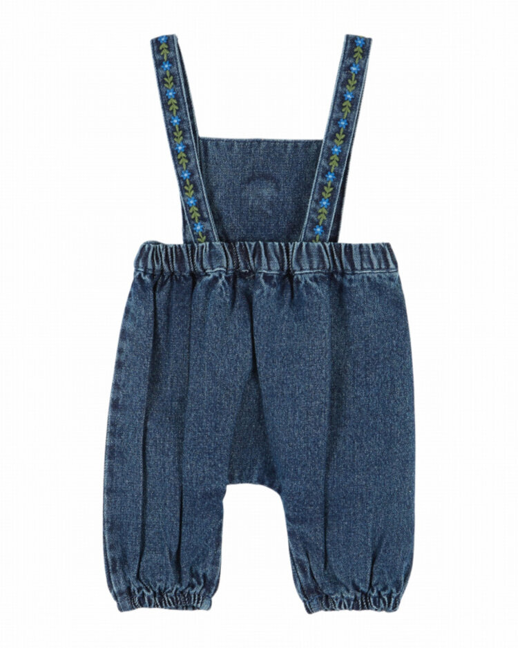 Emile et ida Salopette Brode Bebe - Denim