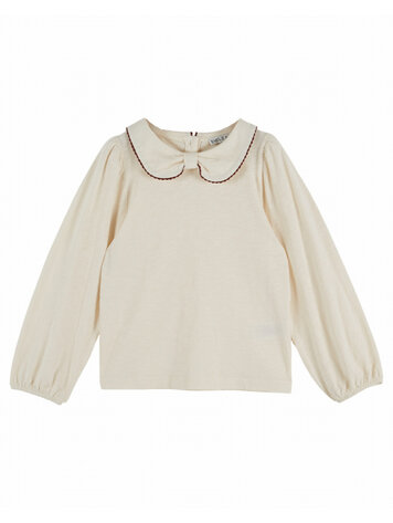 Emile et ida TS Uni Picote Jersey Flamme - Ecru Acajou