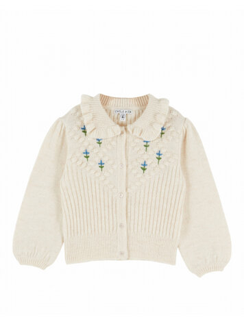 Emile et ida Cardigan Brode Main - Farine