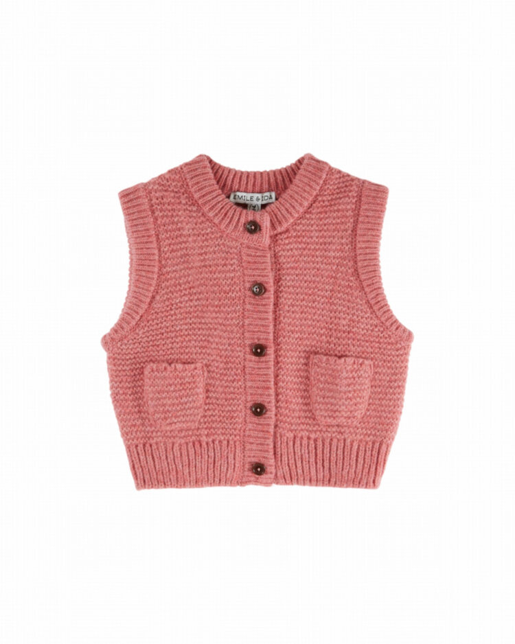 Emile et ida Gilet Sans Manches Doudou - Blush
