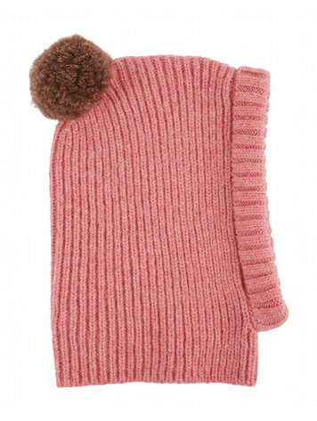 Emile et ida Cagoule Laine Doudou - Blush