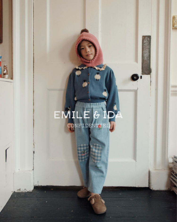 Emile et ida Cagoule Laine Doudou - Blush