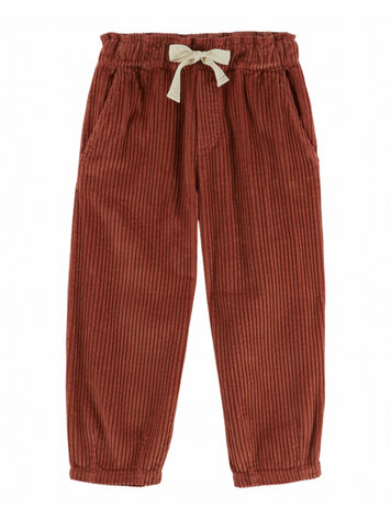 Emile et ida Pantalon Velours Jogger Fille - Acajou