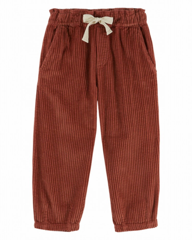 Emile et ida Pantalon Velours Jogger Fille - Acajou