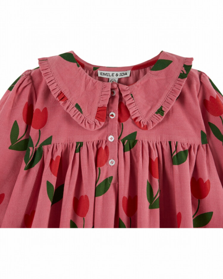 Emile et ida Robe Ample Col Volant - Grande Tulipe