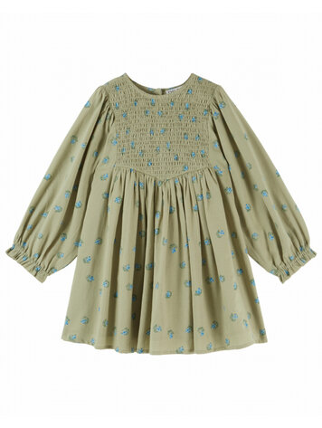 Emile et ida Robe Smockee Block Print - Groseille