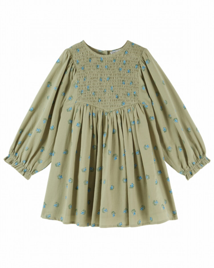 Emile et ida Robe Smockee Block Print - Groseille