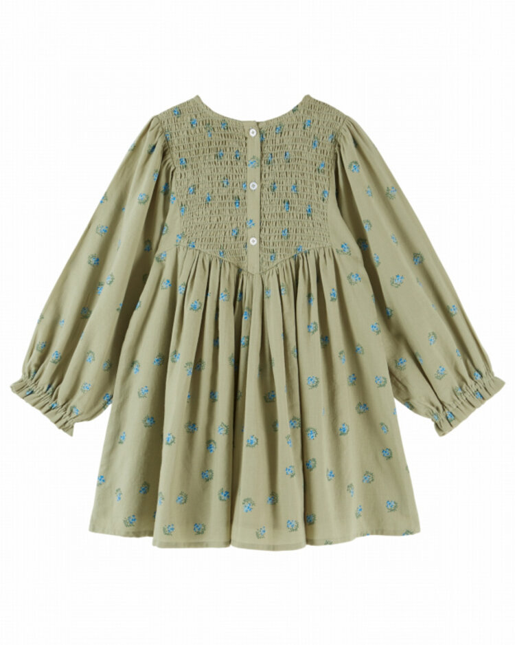 Emile et ida Robe Smockee Block Print - Groseille