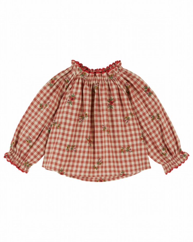 Emile et ida Blouse Brodee Ample - Vichy Broderie