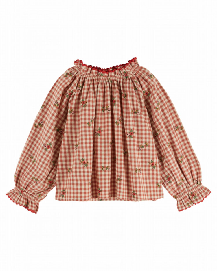 Emile et ida Blouse Brodee Ample - Vichy Broderie