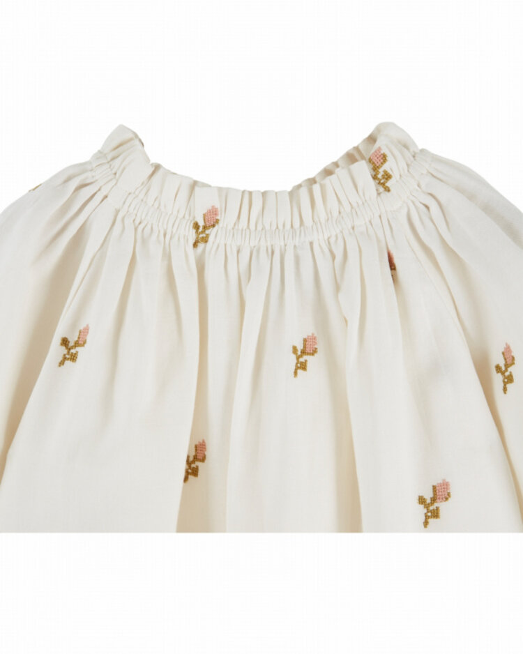 Emile et ida Blouse Ample Point de Croix - Ecru