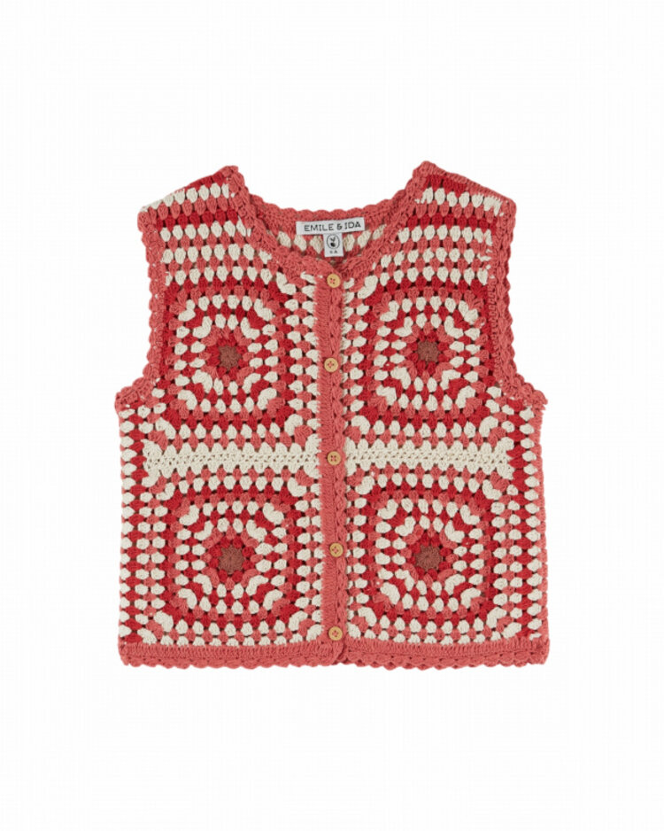 Emile et ida Cardigan Sans Manches - Crochet Rose