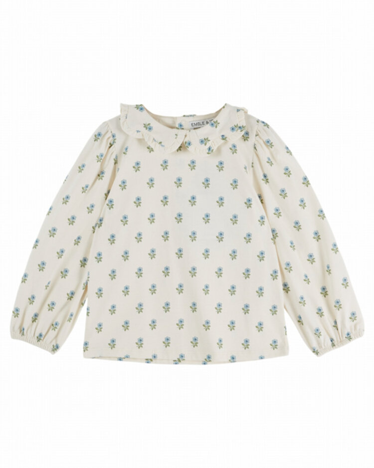 Emile et ida Blouse Jersey IMP COL Fleur - Scarlet