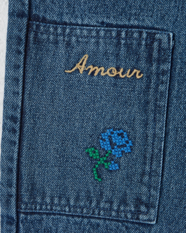 Emile et ida Pantalon Brode - Denim