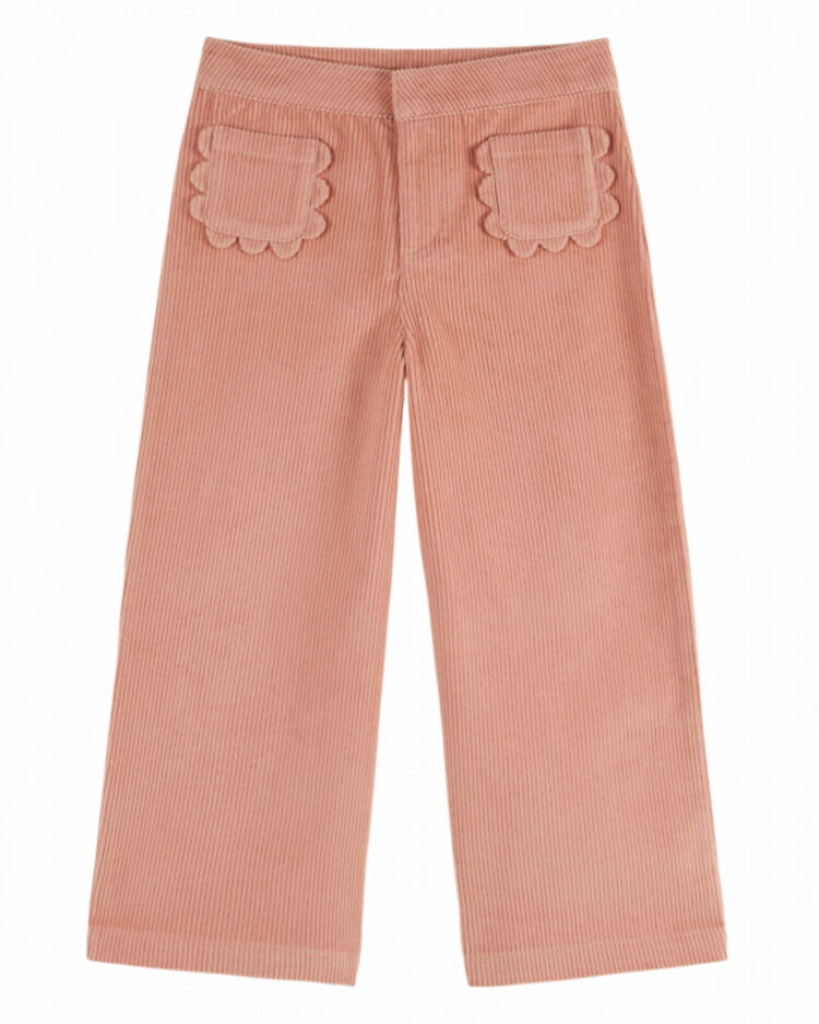 Emile et ida Pantalon Velours Poche Fleur - Sakura