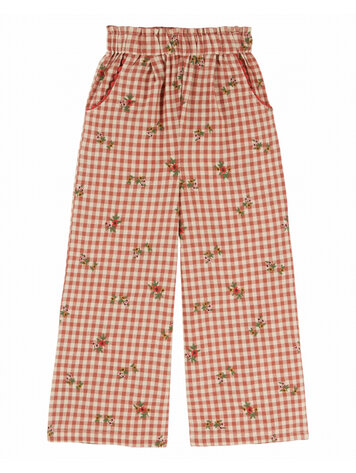 Emile et ida Pantalon Ceinture Elastique - Vichy Broderie